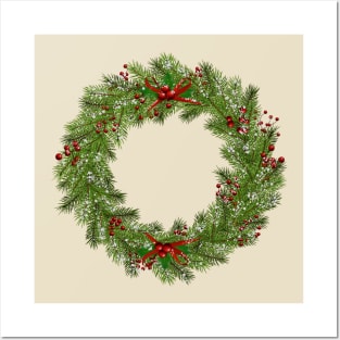 Christmas wreath Posters and Art